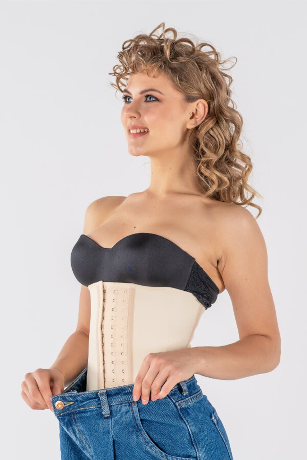 Kısa Latex Korse Kadın Ten